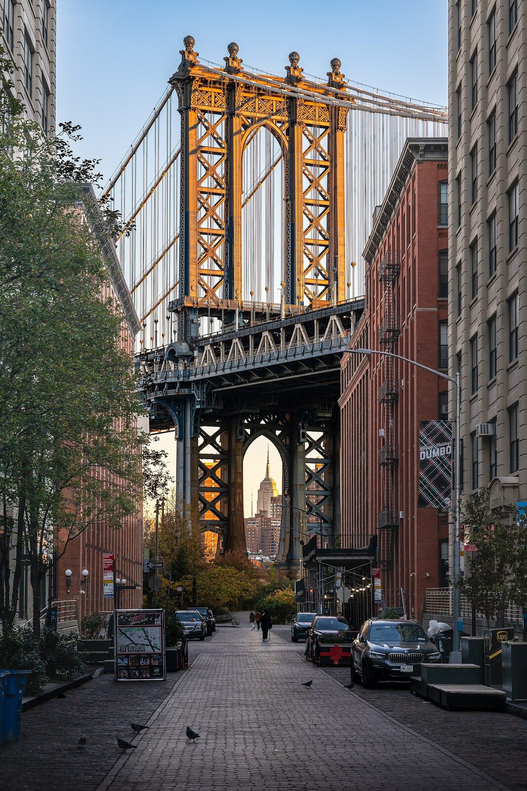 Manhattan Bridge seen from Washington Street in DUMBO