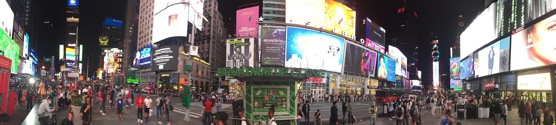 Times Square lit up at night